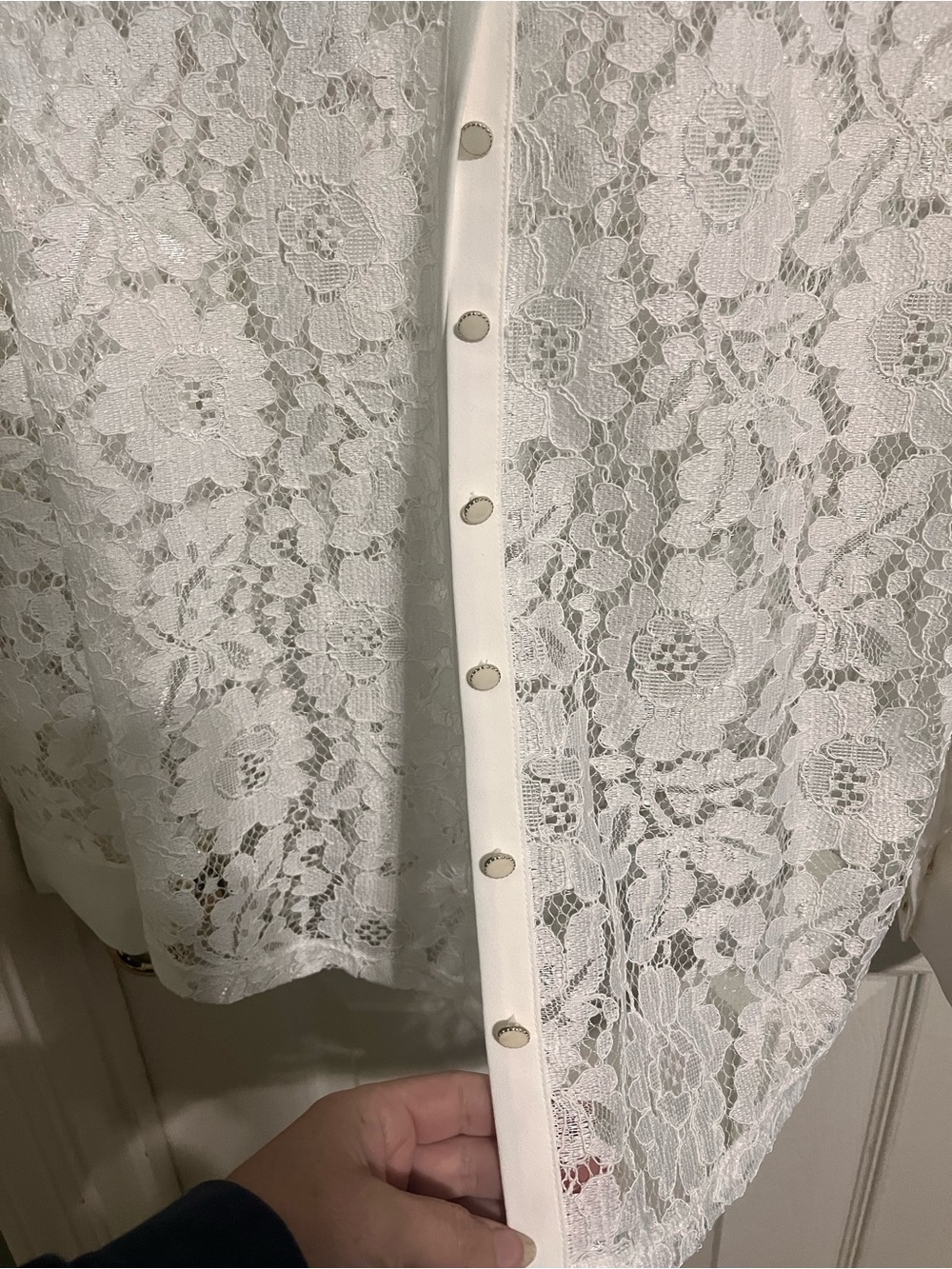 Cable & Gauge Full Lace Button-Up Top - Picture 5 of 8